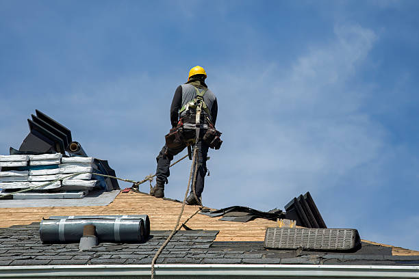 Professional Gutter Installation technician working in Columbia, PA